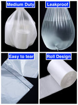 440 Counts 2.6 Gallon Trash Bags ENK Clear Small Trash Bags Bathroom Trash Bags Wastebasket Trash Bin Liners Small Garbage Bags for Home Kitchen