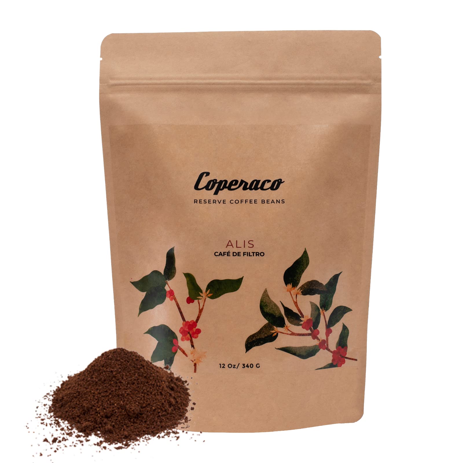 Coperaco Alis, Ground Coffee, Delicate and Complex Drip Coffee Retail, Medium-Dark Roast, 100% arabica, Artisanal, Ideal for Americano, Cold Brew