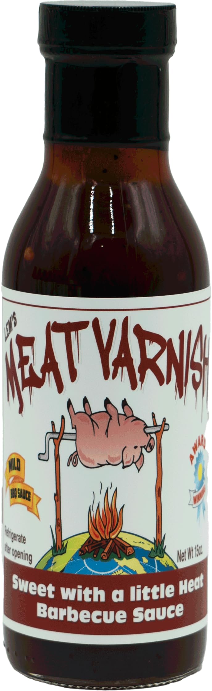 Lem’s Meat Varnish Mild BBQ Sauce - Sweet BBQ Sauce for Meat, Chicken, and More - Gluten Free - Best for Grilling, Smoking & Marinating - 12 oz Bottle