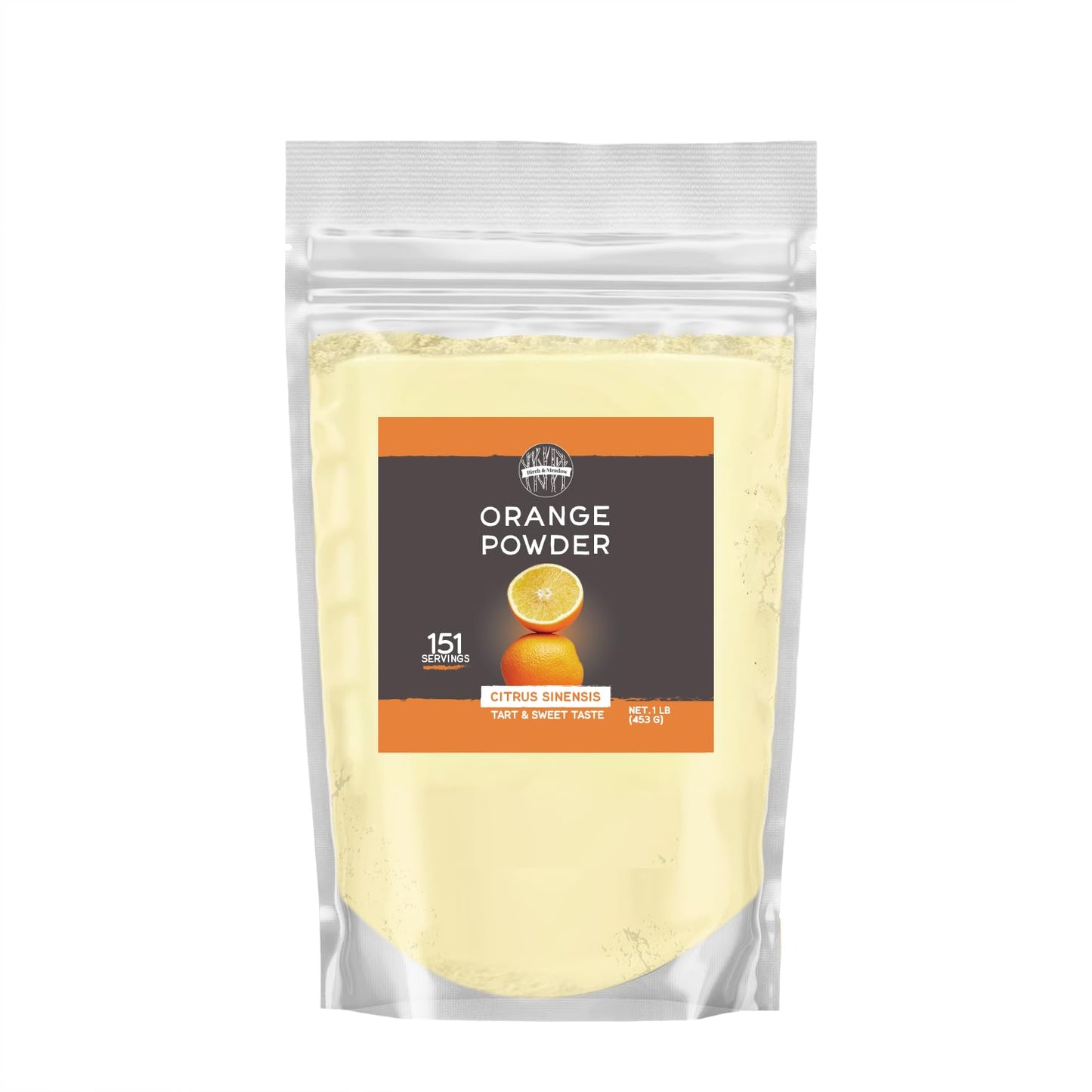 Birch & Meadow 1 lb Orange Powder, Tart & Sweet, From Whole Orange Fruit