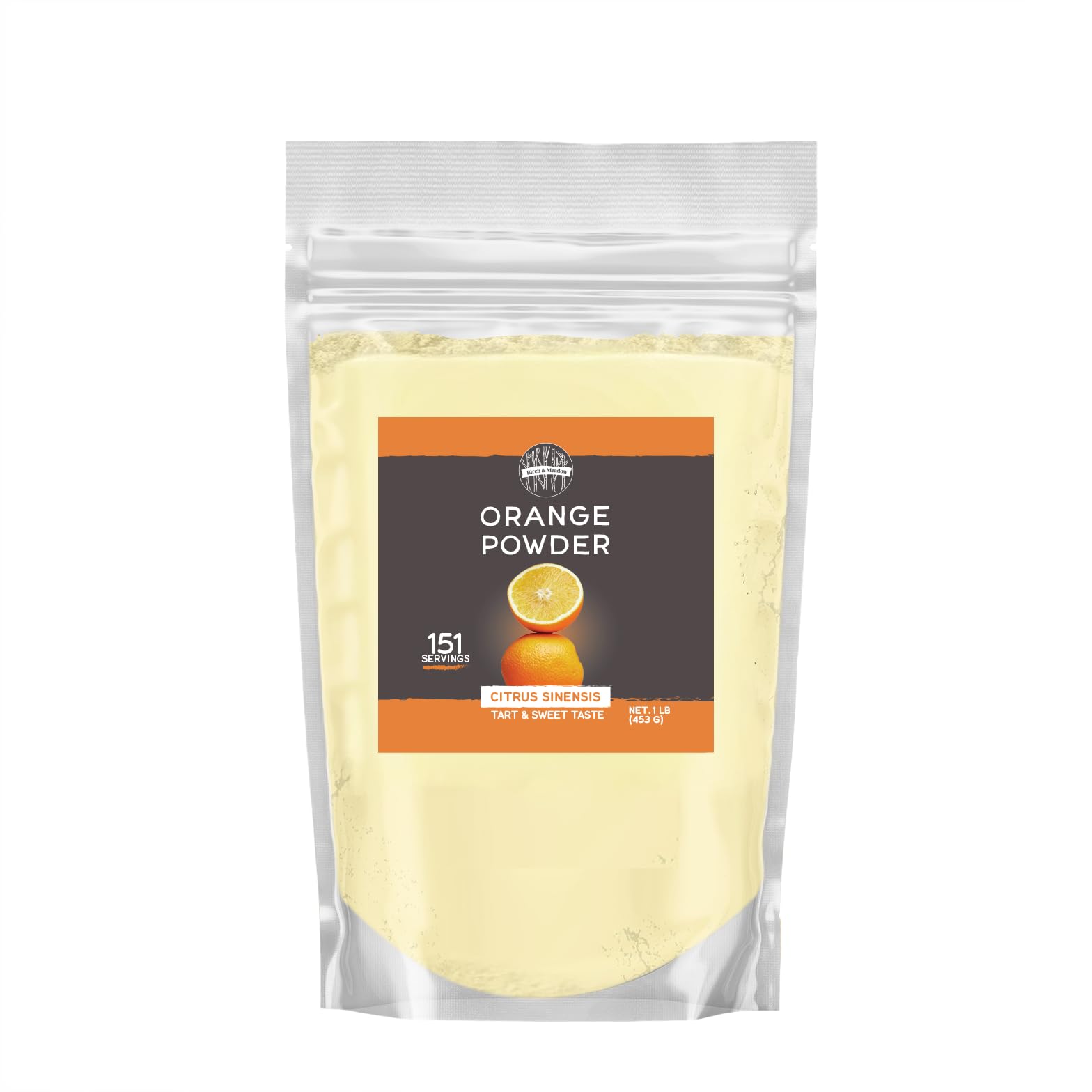 Birch & Meadow 1 lb Orange Powder, Tart & Sweet, From Whole Orange Fruit