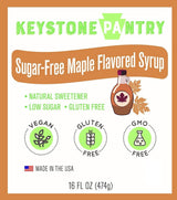 Keystone Pantry Sugar Free Maple Flavored Syrup - 1 Pint Bottle - Low Carb, GMO and Gluten Free, Kosher - Keto Syrup for Pancakes and Waffles - Rich