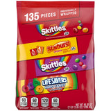 SKITTLES Original, SKITTLES Wild Berry STARBURST & LIFE SAVERS Hard Candy Fun Size Fruity Candy Assortment, 135 Ct Bulk Bag