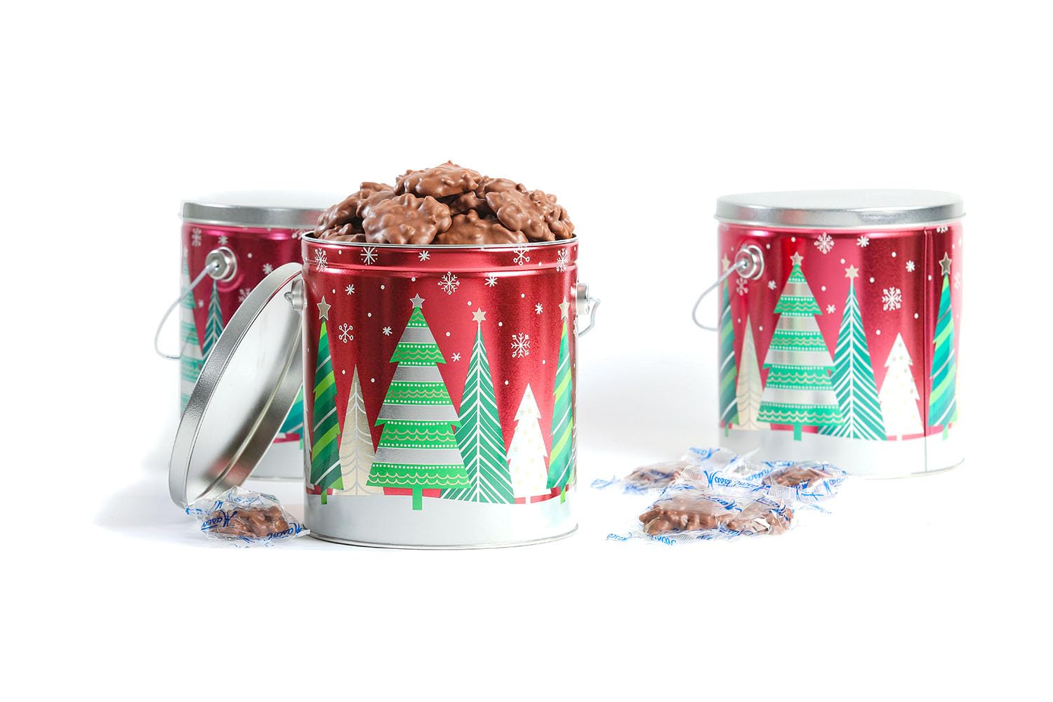Mascot Pecan Can O' Clusters 2lb Holiday Tin