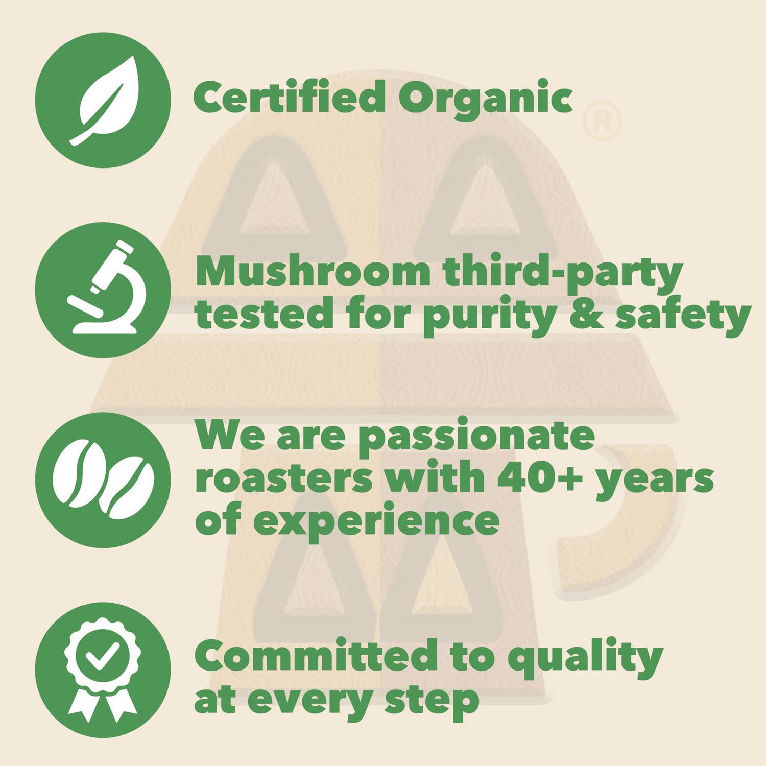Harmonic Grounds Dark Roast Mushroom Coffee | Organic Ground Coffee with Functional Mushrooms | Lion’s Mane, Reishi, Chaga, Cordyceps, Turkey Tail |