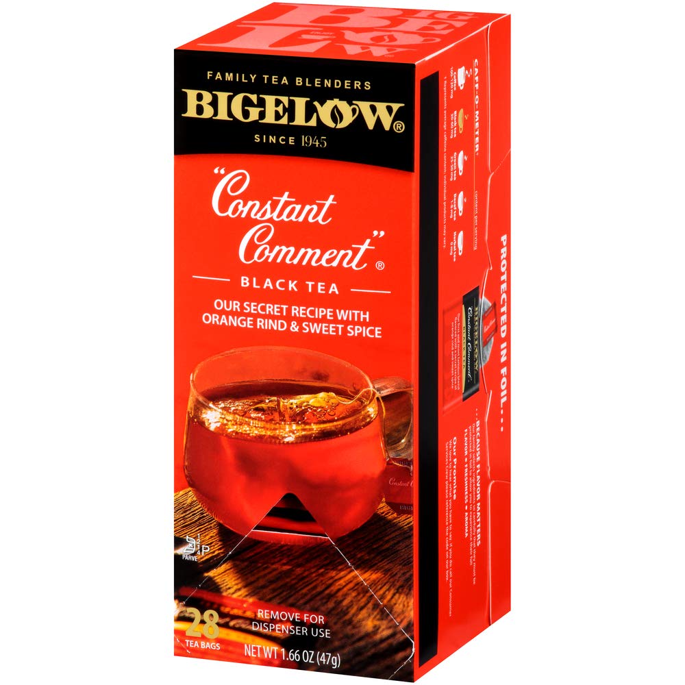 Bigelow Constant Comment Tea 28-Count Box (Pack of 1) Spiced Premium Black Tea with Orange Peel Antioxidant-Rich Full Caffeine Black Tea in