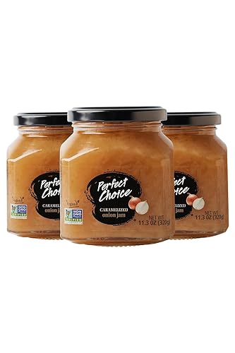 Perfect Choice Caramelized Onion Spread - Gourmet Sweet Savory Onion Jam, Ready-to-Use Cooking Sauce & Sandwich Spread, Perfect for Burgers Cheese