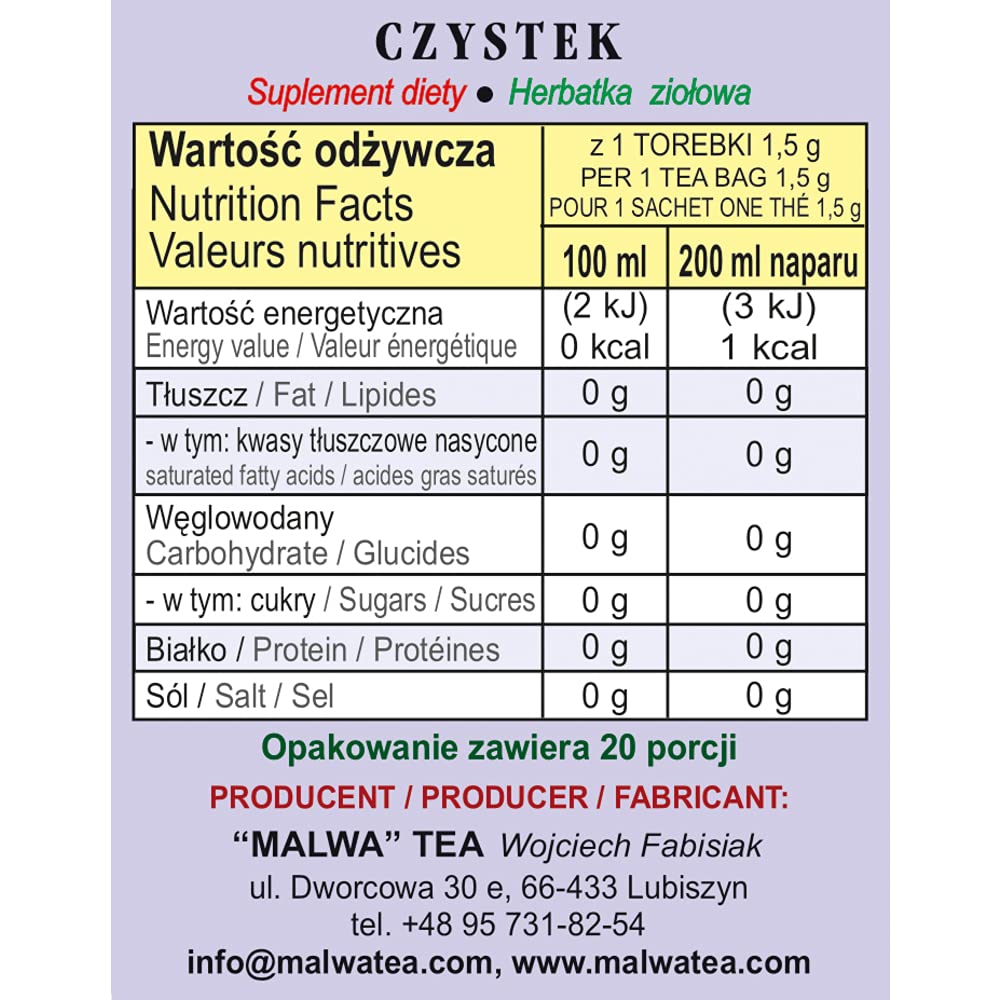 CISTUS MALWA 1.05OZ / 30G 2PACK CZYSTEK HERBATKA ZIOLOWA 2PACK