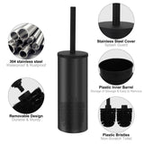 Toilet Brush and Caddy, Stainless Steel Toilet Bowl Brush and Holder, Toilet Bowl Cleaner Brush for Bathroom (Black)