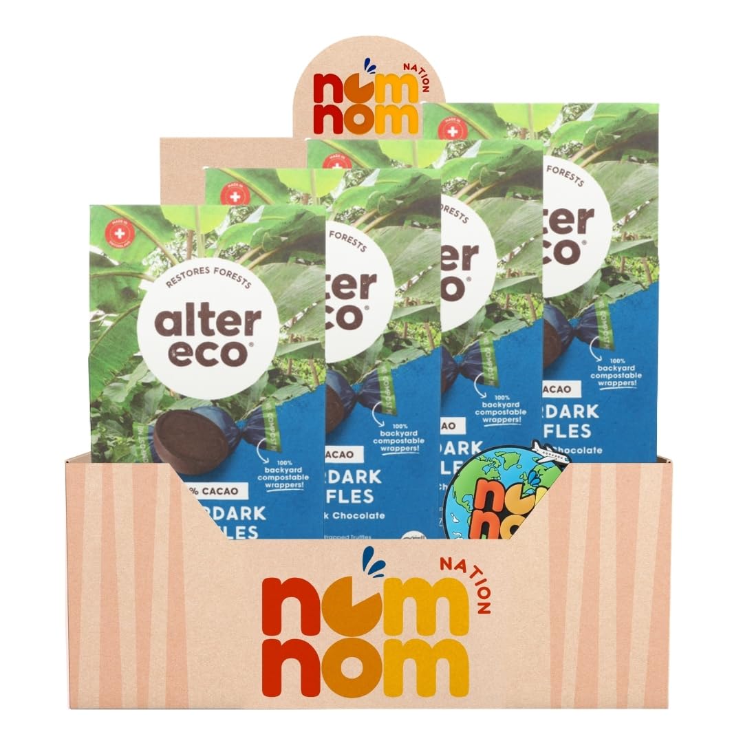 Organic Dark Chocolate Truffle - 4.2 oz Box - Pack of 4 - Rich Dark Chocolate Candy for Dessert and Snacking - Easter Chocolate and Birthday Cake
