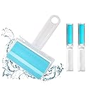 Sticky Lint Roller 3 Pack, Reusable Washable Lint Roller Pet Hair Remover Include Large and Small Size Cleaner for Clothes, Pet Hairs, Carseats