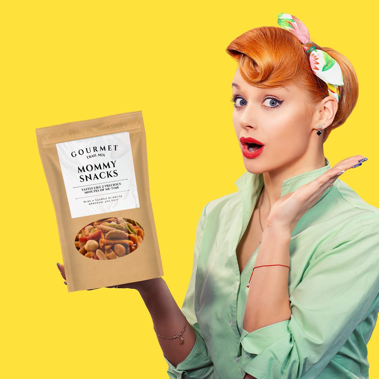 Mommy Snacks Gourmet Trail Mix - Joke Mom Gifts Mom Life Novelty Gifts Stocking Stuffers for Moms White Elephant Gifts for Mother’s Day Basket Ideas