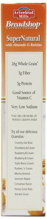 Arrowhead Mills Breadshop SuperNatural Granola with Almonds & Raisins, 13 Ounce Boxes (Pack of 6)