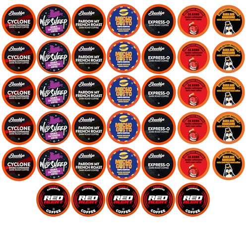 Best of the Best Pods, Variety Pack for Keurig K Cup Brewers, - Strong and Regular Coffee Lovers, Great Gift - 5 Cups of Each, High Caffeine Coffee