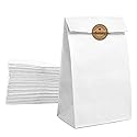 Paper Lunch Bags 100 Count Large White Lunch Bags Sacks Kraft White Paper 8LB Strong for Small Business