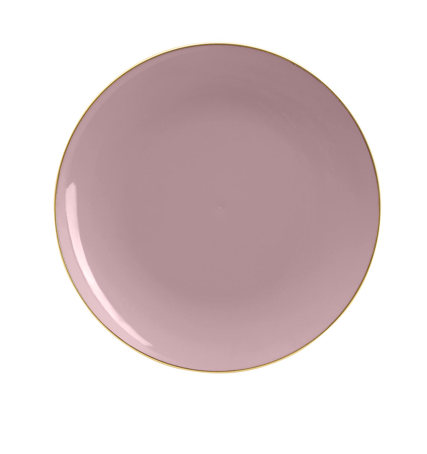 LUXE PARTY NYC Plastic 30 Pack Dinnerware Plates | Disposable|10.25"| Dinner Plate|Partyware| Party Supplies | Holidays | Mauve and Gold