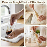 MI BRUSHAX Bottle Brush Cleaner,Long Beech Wood Handle Non-Scratch,L-Shape for Cleaning Coffee Cups,Mason,Thermos,Glass Bottle,Beer Bottles,Wine