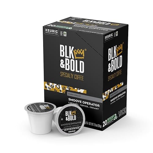 BLK & Bold Smoove Operator, Keurig Single Serve K-Cup Pods, Premium Dark Roast, 100% Arabica Beans, 20 Count