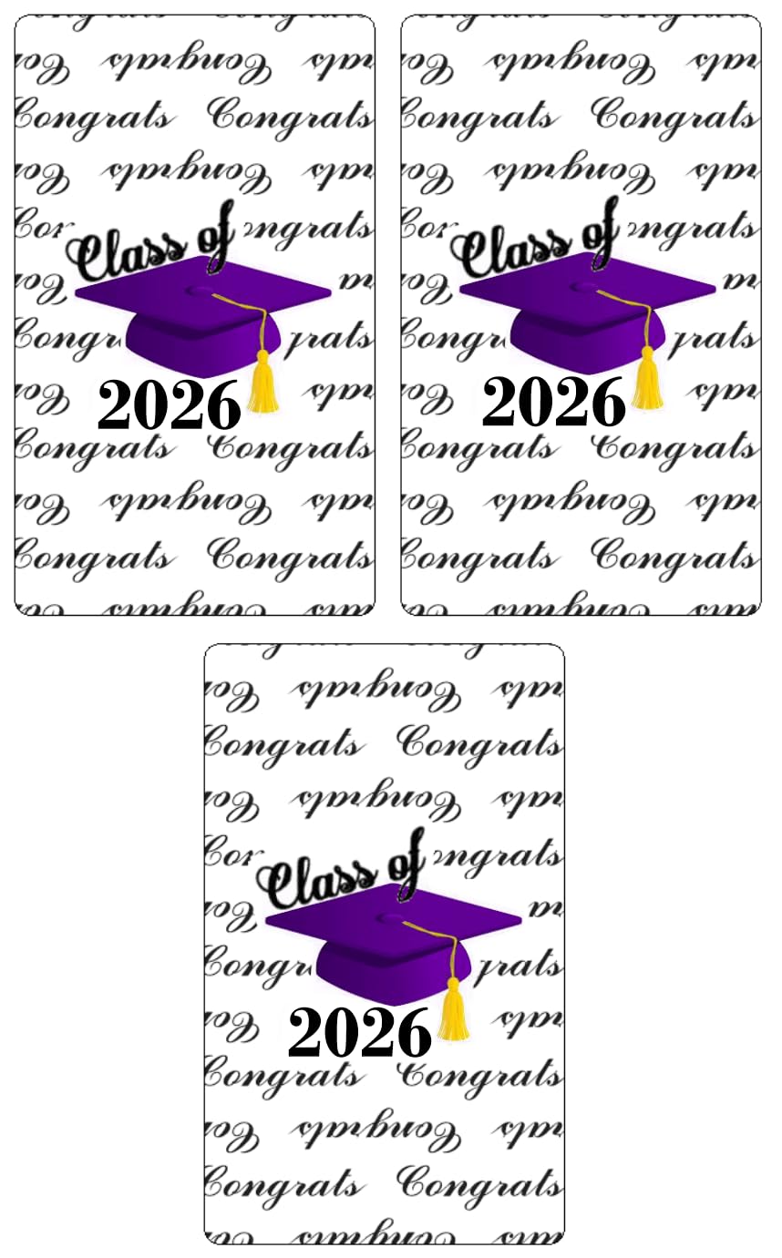 60 Graduation Cap Party Class of 2026 Miniatures Candy Bar Wrapper, (Set of 60) Mini Candy Chocolate Bar Stickers, Congrats Grad Labels, Candy Not