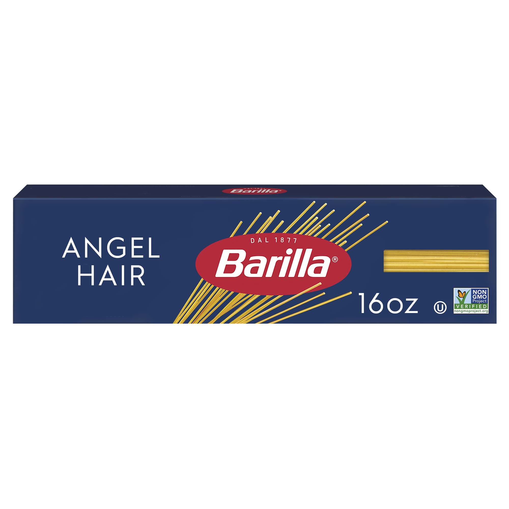 Barilla Angel Hair Pasta, 16 oz. Box - Non-GMO Pasta Made with Durum Wheat Semolina - Kosher Certified Pasta