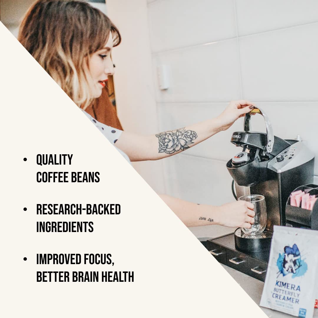 Kimera Koffee Focus Blend - Organic Light Roast Nootropic Ground Coffee Pods with L-Theanine, 24 Count