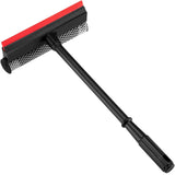 Professional 8.1" 2 in 1 Window Squeegee with 16" Long Handle,Car Squeegee for Gas Station,Home,Car?Glass,Shower,Outdoor High Window Cleaning