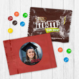 24ct Custom Red Graduation Photo Fun Size Candy Bags With Chocolate Minis