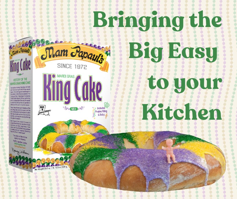 Mam Papaul's Mardi Gras King Cake Mix Kit 28.5 oz - 2 Pack