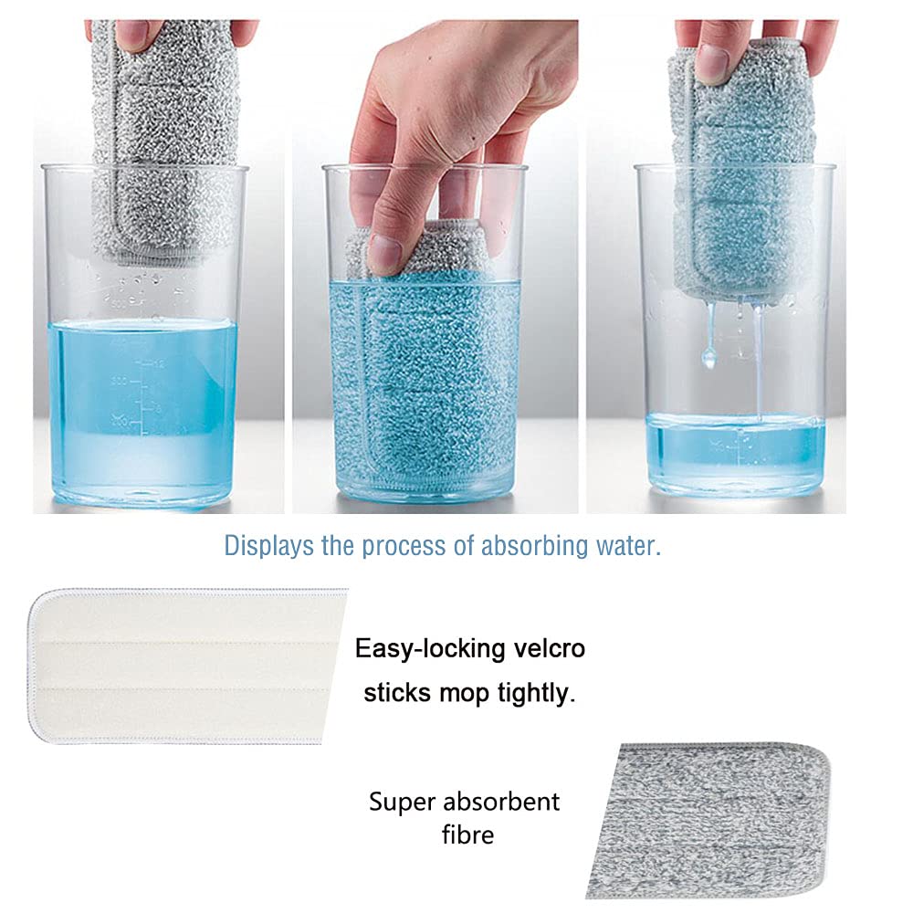 Wet Mop 24" Microfiber Mop Heavy Duty Floor Pads Replacement Kit 6 Pack Reusable Mop Head
