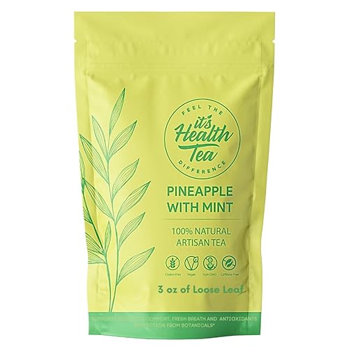 Pineapple Mint Herbal Tea - 3 oz, 35 Tea Bags - Pineapple, Mint & Lemongrass Blend - Refreshing Caffeine-Free Tropical Infusion for Fresh Breath