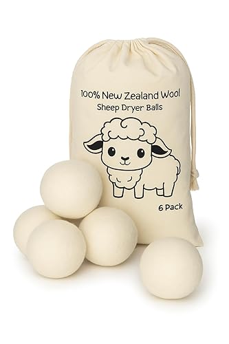 Natural Wool Dryer Balls | Reusable Natural Fabric Softener | Reduces Wrinkles & Drying Time | Large Dryer Balls is a Better Alternative to Plastic