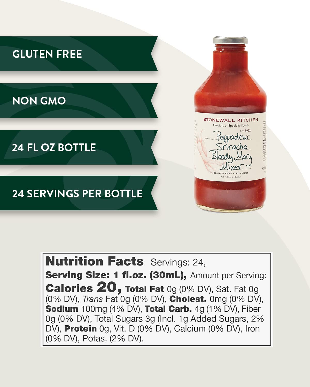 Stonewall Kitchen Peppadew Sriracha Bloody Mary Mixer, 24 Ounces (Pack of 2)