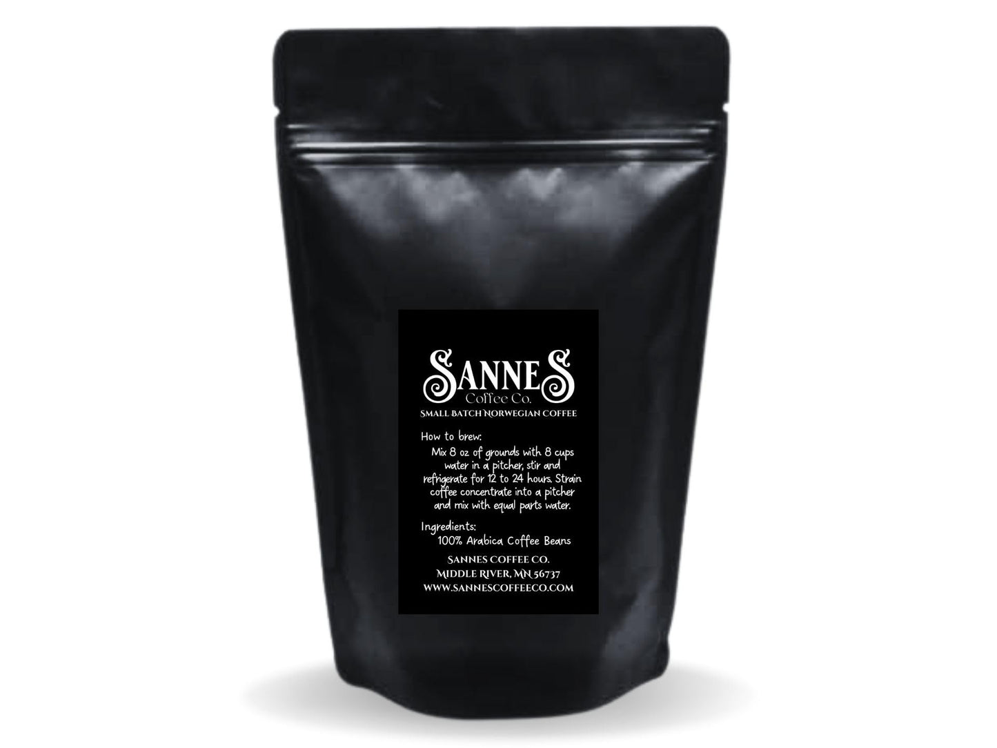 Sannes Coffee Co. Norwegian Iskaffe Cold Brew Coffee-Medium Roast-Course Grind-Filter Bag Included-Makes 1 Gallon of Cold Brew