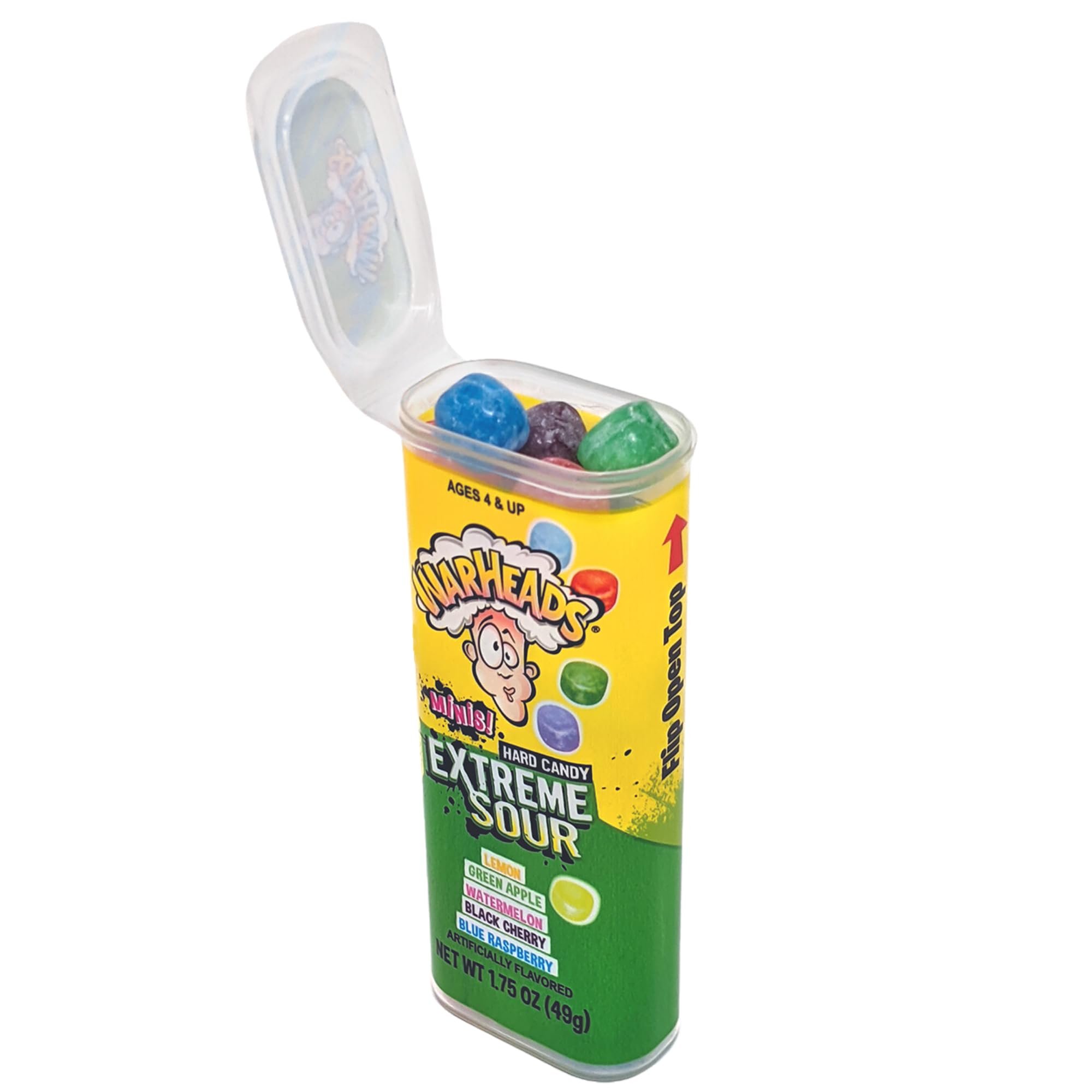 Sweetzo Warheads Minis Extreme Sour Hard Candies, Assorted Fruit Flavors, 1.75 Ounces (Pack of 3)