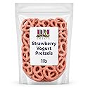 Strawberry Yogurt Covered Pretzels - 1 lb Resealable Bag | Sweet & Crunchy Snack | Fresh Gourmet Pretzel Treats | Perfect for Gifting, Parties