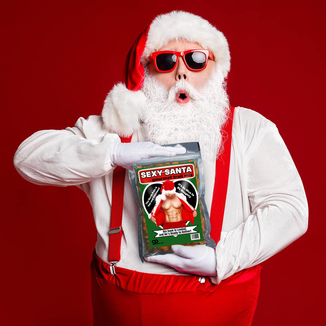 Sexy Santa Gourmet Trail Mix - Gourmet Food Gift Basket Filler - Christmas Gag Gifts Adults Funny White Elephant Gifts for Adults Friend Gifts
