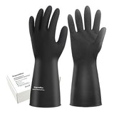 Exprosiflux Thick Rubber Cleaning Gloves - 3 Pairs Black Rubber Gloves for Dishwashing Large, Non-Slip Kitchen Gloves for Washing Dishes, Reusable