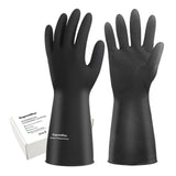 Exprosiflux Thick Rubber Cleaning Gloves - 3 Pairs Black Rubber Gloves for Dishwashing Large, Non-Slip Kitchen Gloves for Washing Dishes, Reusable