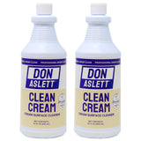 Don Aslett Clean Cream (32 Oz Bottle, Pack of 2) Removes Kitchen Build-Up, Bathroom Stains, Soap Scum, Grease | Whitening and Deodorizing Glass