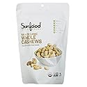 Sunfood Superfoods Raw Organic Whole Cashews - Raw Cashews, Organic Cashews Unsalted, Whole Natural Cashew Nuts Bulk, Gluten Free, USDA Organic - 8 Oz