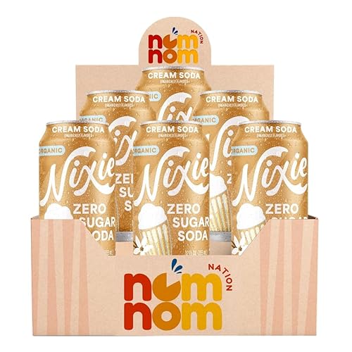 Nixie Soda Zro Sgr Crm Soda Og - 12 fl oz Can Cream - Pack of 6 - Prebiotic Inspired Alternative to Cola Root Beer Ginger Ale and Orange with a Random