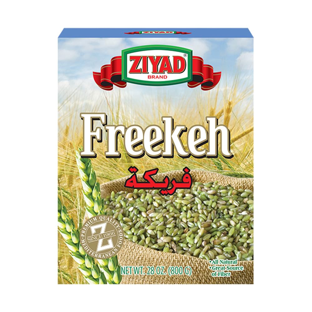 Ziyad Freekeh Fire Roasted Baby Wheat (28.2 oz) High in Fiber- Nutty Earthy Flavor - Vegan Ancient Grain - Gluten Free, Protein Packed - Ideal for Pilafs, Soups, Salads - No Presoaking Needed