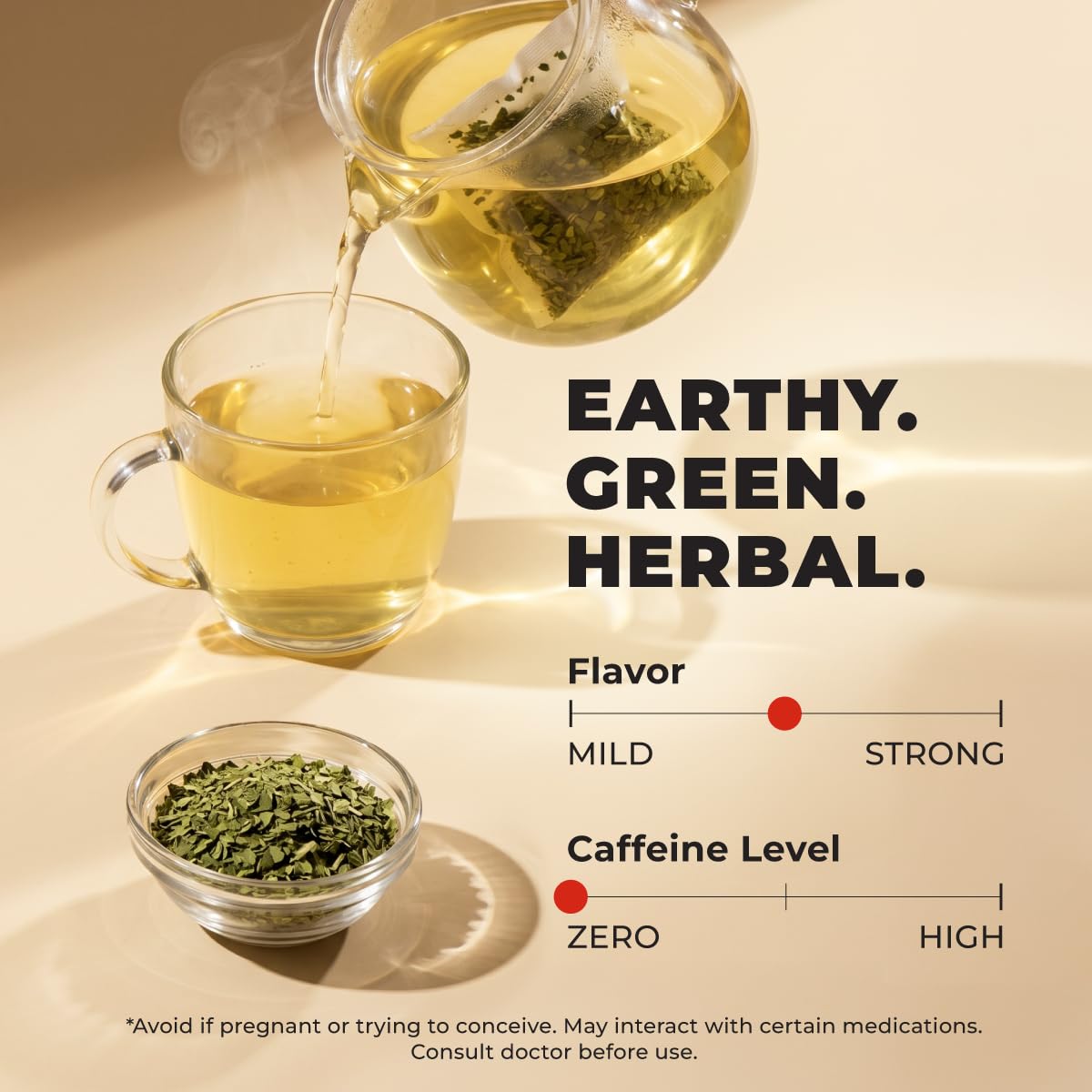 Gya Tea Co Moringa Tea (100 Bags) - Caffeine Free Natural Herbal Tea for Energy, Digestion - Made with Miracle Tree Moringa Leaves - Non-GMO, No
