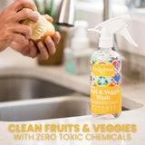 Truly Free Fruit and Vegetable Wash Refills | Veggie Wash Removes 99% Dirt & Wax | Plant-Based Produce Cleaner Spray | No Aftertaste, Made in USA |