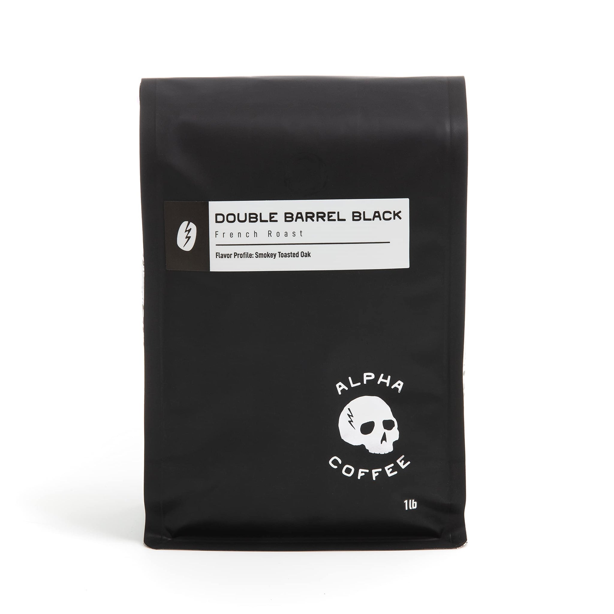 Alpha Coffee - Double Barrel Black - 16 oz. Premium Gourmet Craft Dark/French Roast Coffee | Veteran Owned - Specialty Small Batch Roasted Coffee