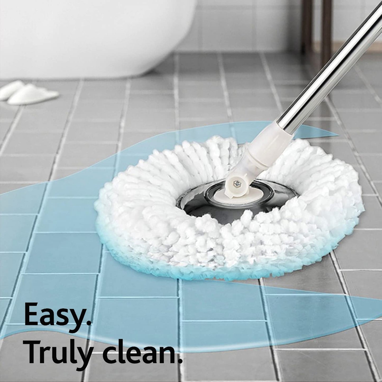 Mop and Bucket with Wringer Set Forart 360° Microfiber Spin Mop with Bucket and Three Mop Heads Self Wringing Spinning Mop Telescoping Handle Floor