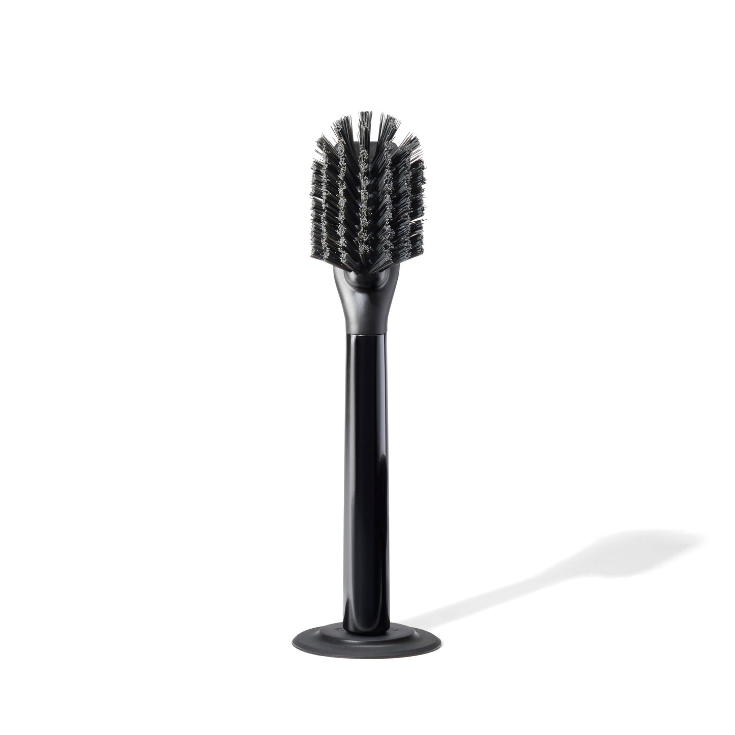 Curio Home Goods Ionic Dish Brush, Magnetized to Stand Upright, Stainless Steel with Replaceable Head, Onyx/Black