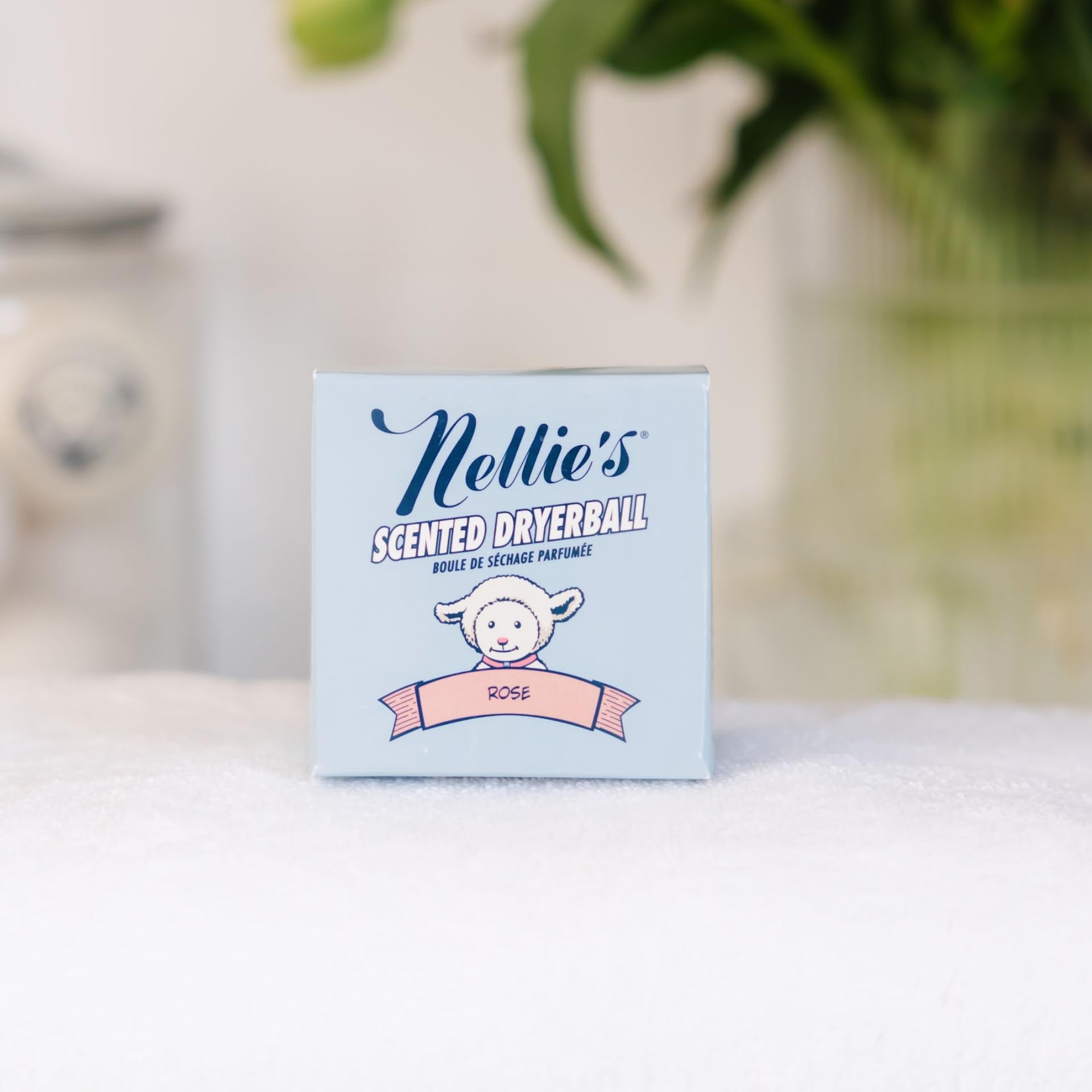 Nellie's Scented Wool Dryerball - Rose Scented - Made with 100% Pure New Zealand Wool and Lasts Approximately 50 Drying Loads - Silent in Your Dryer!