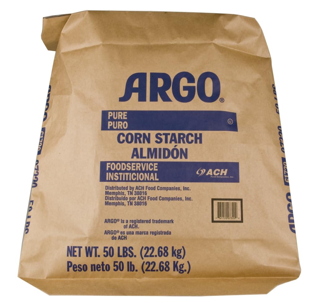 Argo Corn Starch 50 Pound Bulk Bag | Natural Gluten-Free Thickener for Baking, Cooking & Frying
