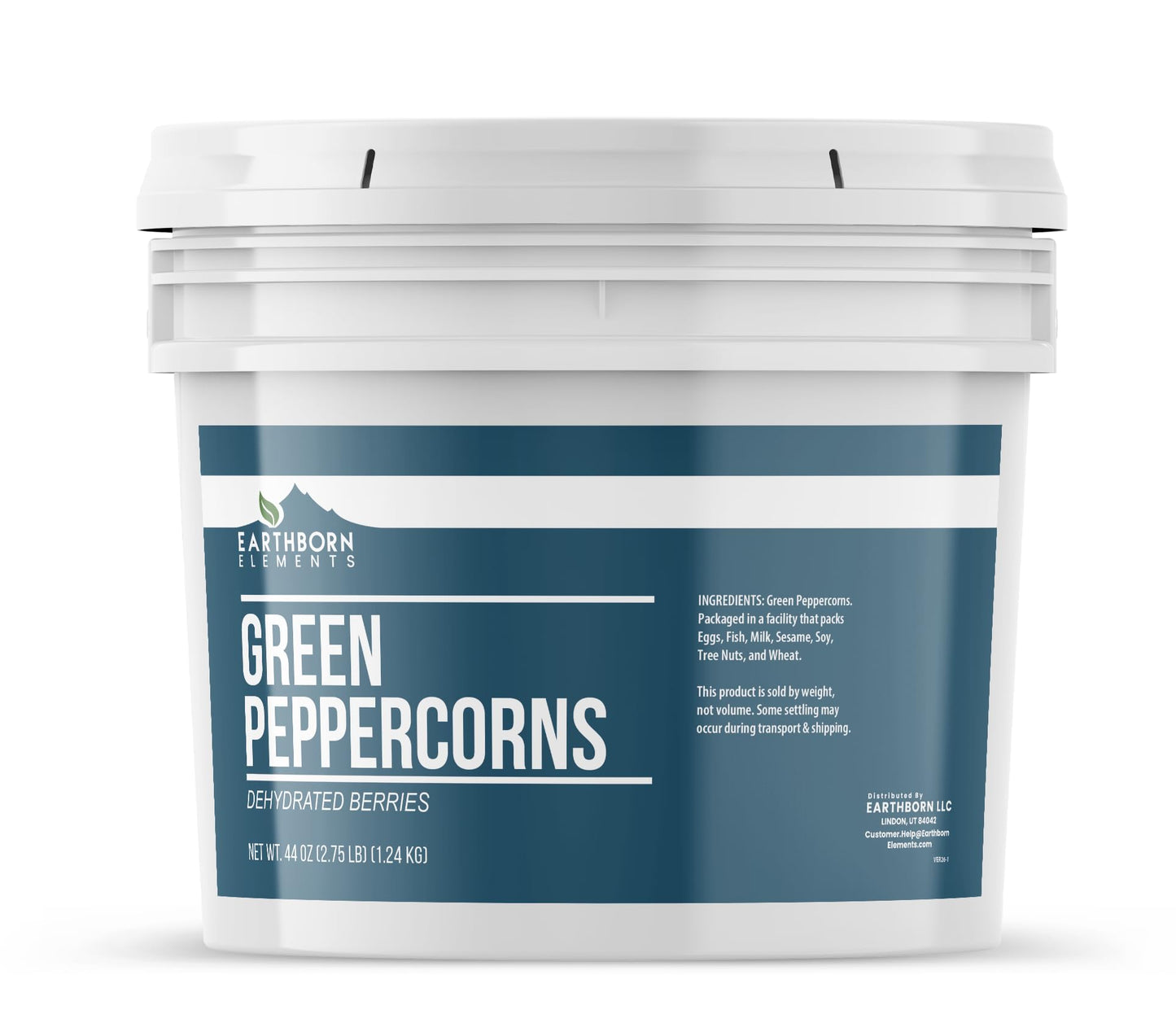 Earthborn Elements Dehydrated Green Peppercorns 1 Gallon Bucket, Whole Peppercorns, Mild Flavor